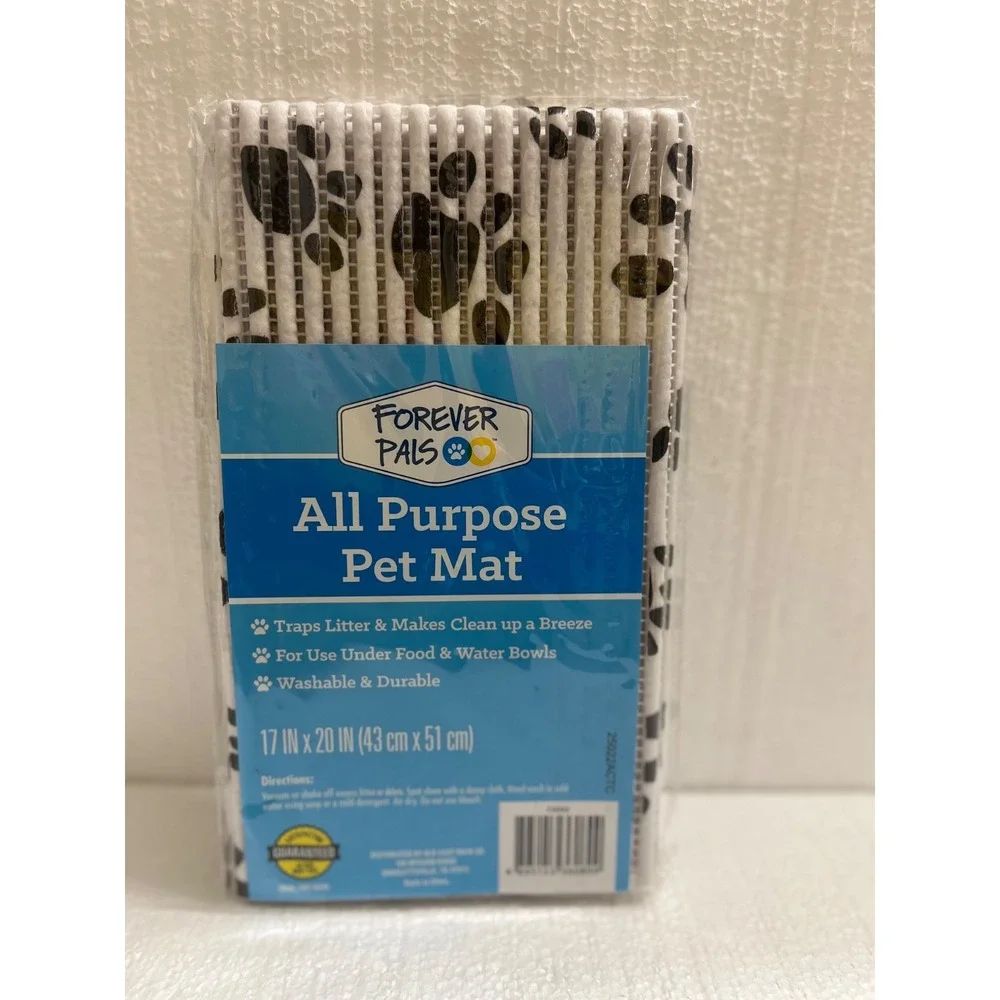 Pet Mat Forever Pals, All Purpose Mat Traps Litter, Use under Food Bowl New